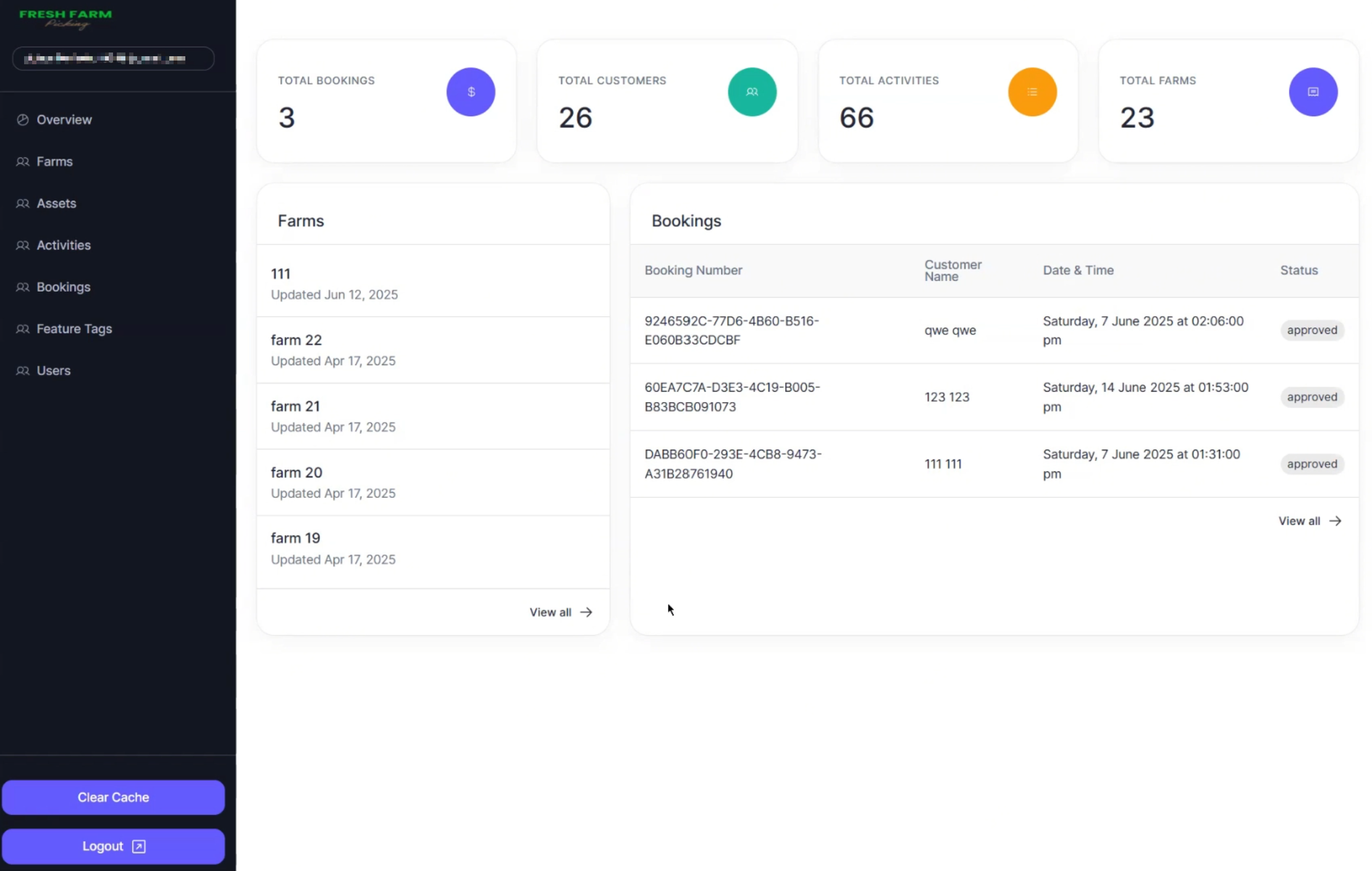 Farm Management CMS screenshot